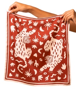 Apaszka Red Tigers 100% jedwab
