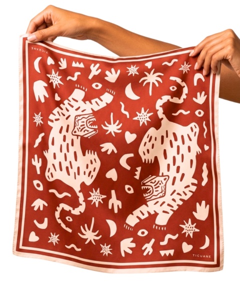 Apaszka Red Tigers 100% jedwab