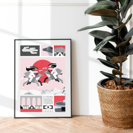 Plakat HERMANAS Pink 50x70 cm