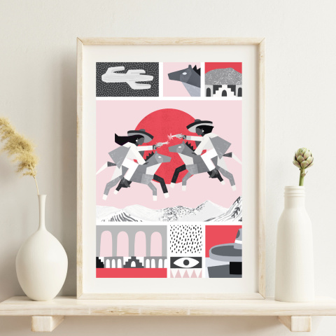 Plakat HERMANAS Pink 50x70 cm Plakat HERMANAS Pink 50x70 cm