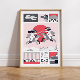 Plakat Hermanas pink