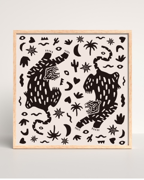 Plakat Tygrysy (black)